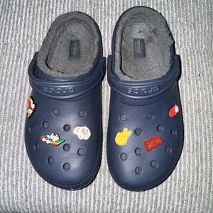 CROCS Dark Blue Clogs with Colorful Charms